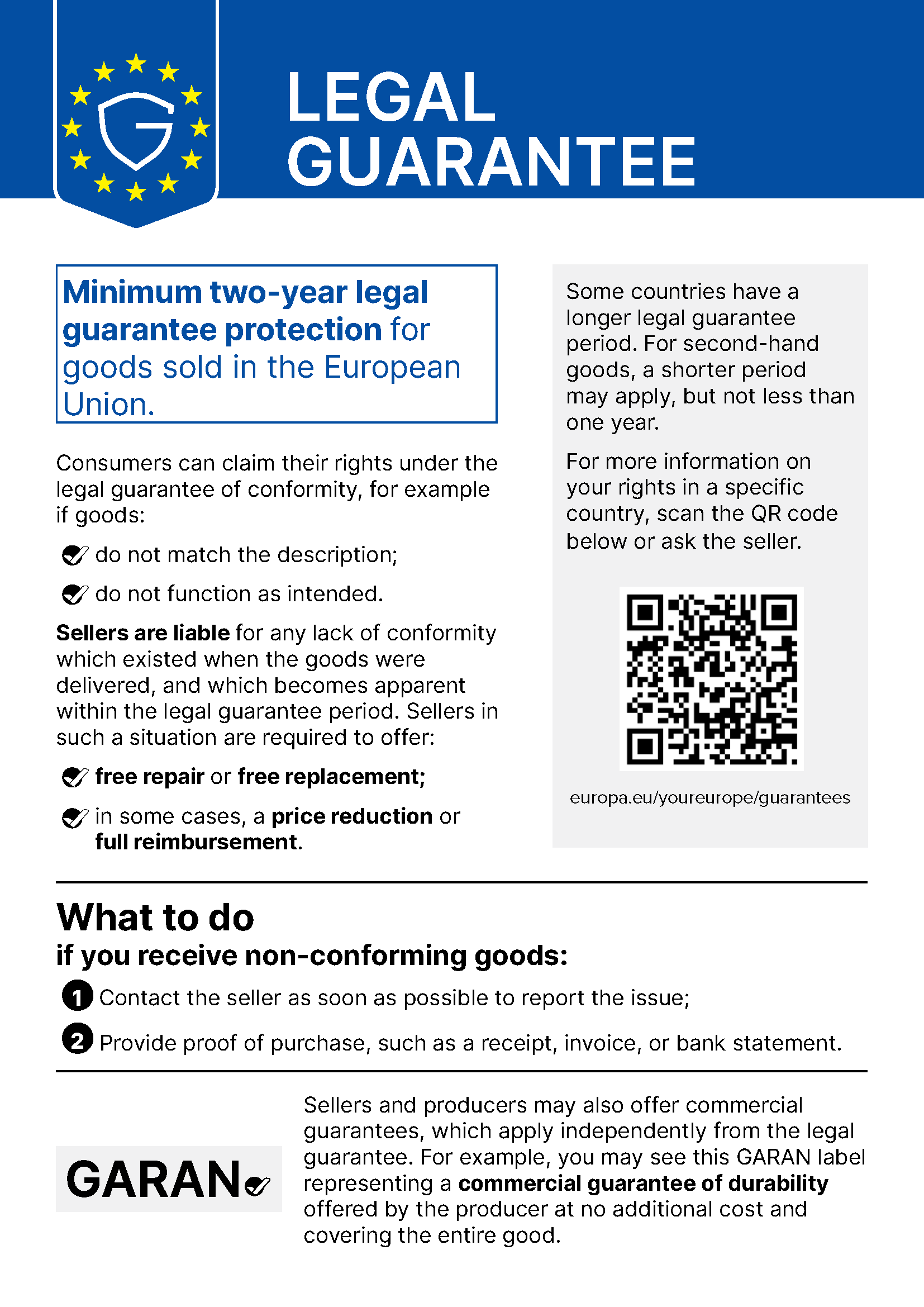 Legal guarantee