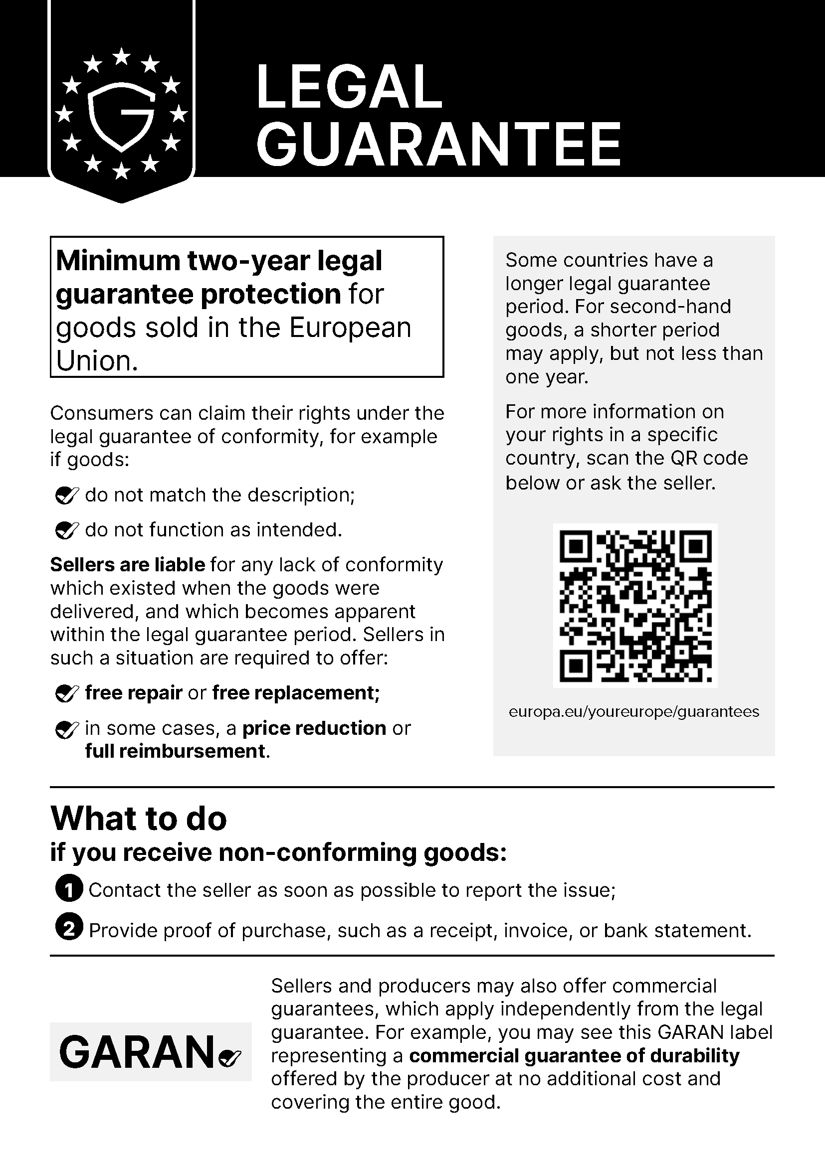 Legal guarantee